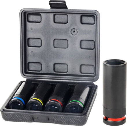 Sada hlavíc Strend Pro Premium, 4 dielna, CrV, 17-19-21-22 mm, proffesionál