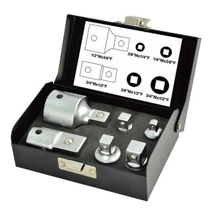 Sada hlavíc WHIRLPOWER 1616-0506, redukcie, 1/4"+3/8"+1/2"+3/4", 6 dielna