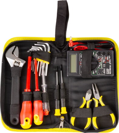 Sada náradia Strend Pro CMT-05.0215, 15 dielna, elektrikárska + multimeter, v brašni