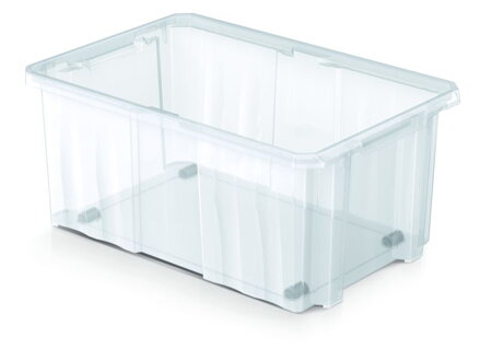 Plastový box úložný NCC24, transparentný, s kolieskami, 60×40×26 cm