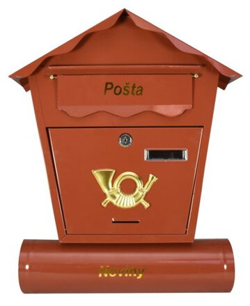 Poštová schránka NESTOR, 450x370x100 mm, hnedá