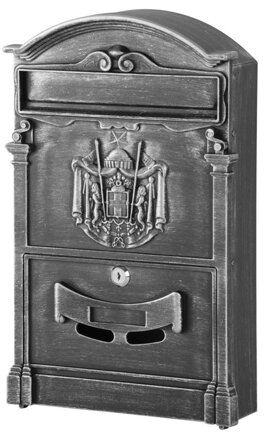 Poštová schránka ALU, hliníková, antique silver, 410x255x090 mm
