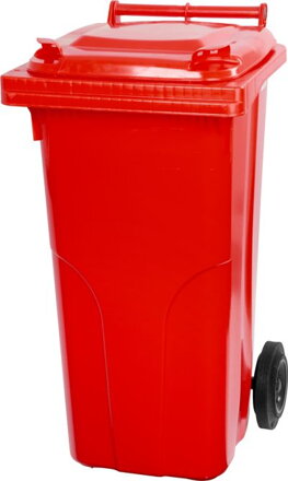 Smetná nádoba MGB 120 lit., plast, červená, HDPE, popolnica na odpad