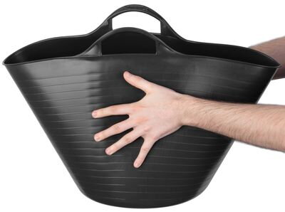 Stavebné vedro Flexi, čierne, s ušami, 42 l, 46,5x37 cm