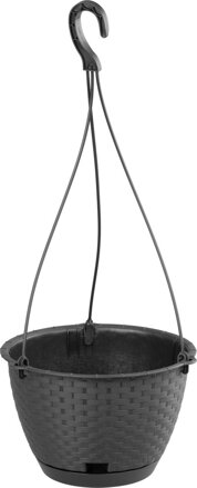 Závesný kvetináč RATOLLA Round W 240, antracit, s vešiakom