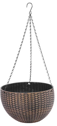 Zlatý závesný kvetináč Strend Pro Modern, 26x16 cm, s retiazkou