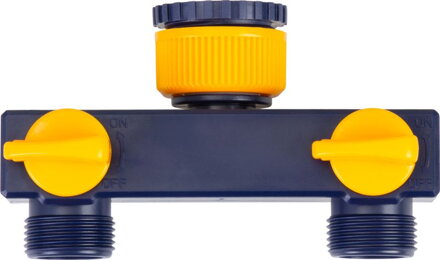 Rozbočovač DY8003, 2-way spojka, záhradný, s ventilmi