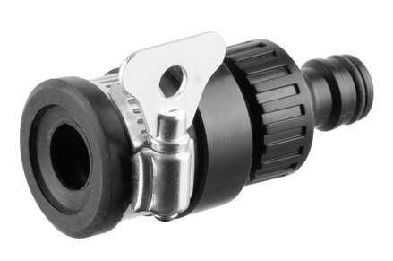Adaptér na záhradnú hadicu DY8012, 1/2", Snap-In, s kovovou sponou