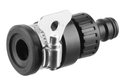 Adaptér na záhradnú hadicu DY8012, 1/2", Snap-In, s kovovou sponou
