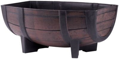 Kvetináč Woodeff, 29x41x19 cm, teak, barel, efekt dreva