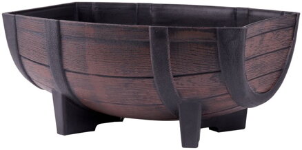 Kvetináč Woodeff, 29x41x19 cm, teak, barel, efekt dreva