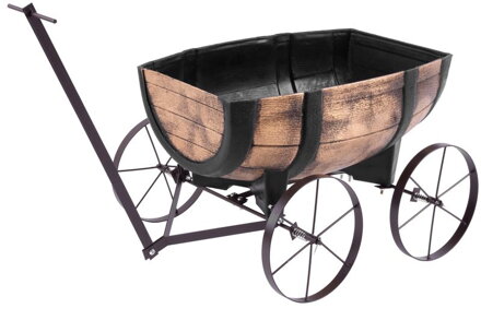 Kvetináč GDA Woodeff 817 – whiskey barel wagon, 41,5x29x19 cm