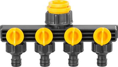 Rozbočovač Strend Pro MB934, 4-way spojka, záhradná, s regulačnými ventilmi