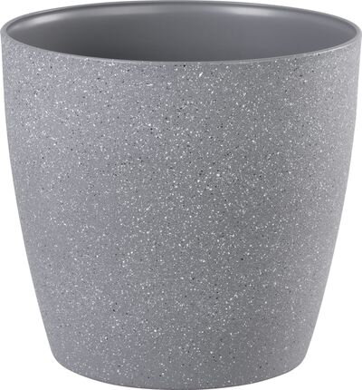 Šedý kvetináč Strend Pro Stone, 28x26 cm, efekt kameňa