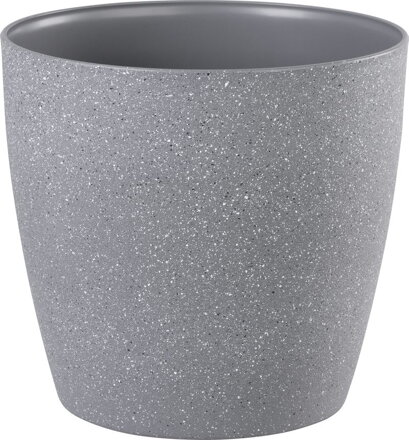 Šedý kvetináč Strend Pro Stone, 28x26 cm, efekt kameňa