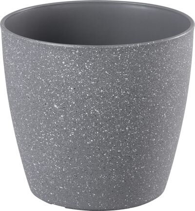 Šedý kvetináč Strend Pro Stone, 23x20,5 cm, efekt kameňa