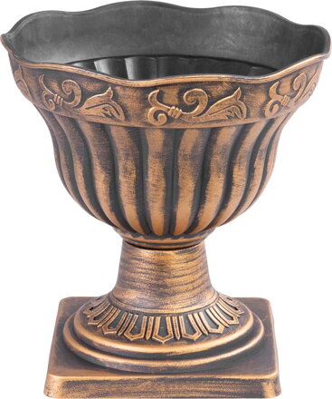 Zlatý kvetináč Strend Pro Antik, 30x30 cm, metalický efekt