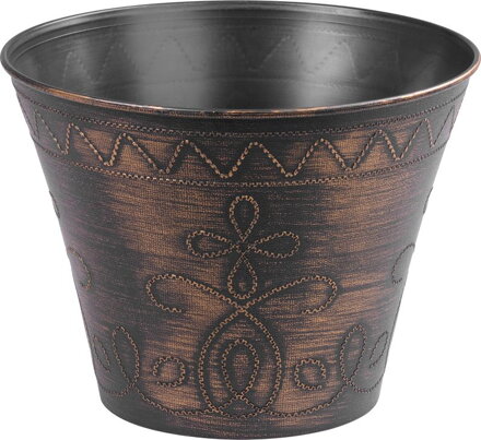 Zlatý kvetináč Strend Pro Flower, 24,5x19,3 cm, metalický efekt
