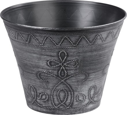 Strieborný kvetináč Strend Pro Flower, 24,5x19,3 cm, metalický efekt