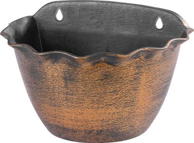 Zlatý závesný kvetináč Strend Pro Wave, 26x18 cm, metalický efekt