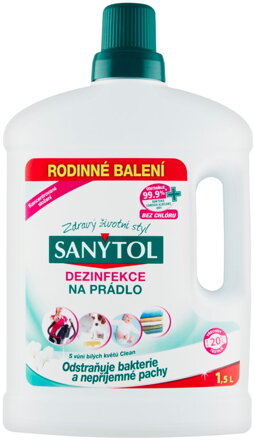 Dezinfekcia Sanytol na bielizeň, vôňa bielych kvetov, 1500 ml