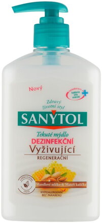 Mydlo Sanytol, tekuté, dezinfekčné, vyživujúce, mandľové mlieko, 250 ml