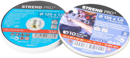 Rezný kotúč na kov Strend Pro 125x1,0x22,2 mm, dóza, 10 ks