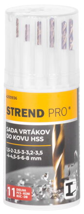 Sada vrtákov do kovu Strend Pro – 11 ks, oceľ HSS