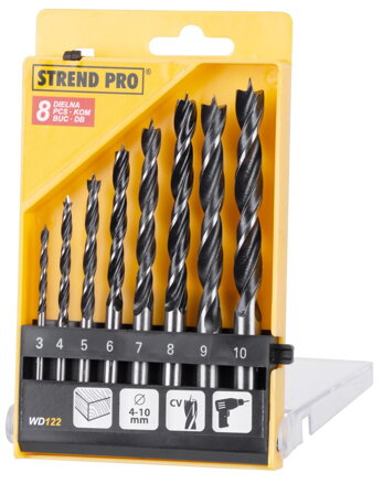 Sada vrtákov STREND PRO WD122, 8 dielna, do dreva
