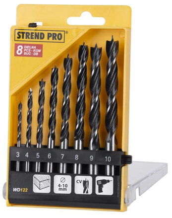 Sada vrtákov STREND PRO WD122, 8 dielna, do dreva