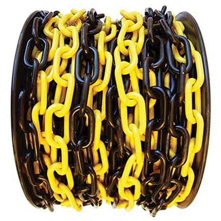 Reťaz SLC 6 mm, L-25 m, plast, žlto-čierna