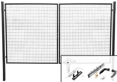 Brána Strend Pro METALTEC DUO, 3580/1750/100x50 mm, antracit, dvojkrídlová, záhradná, ZN+PVC, RAL7016