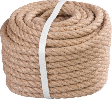 Lano Strend Pro Premium 12 mm, jutové, prírodné, stáčané, 20 m