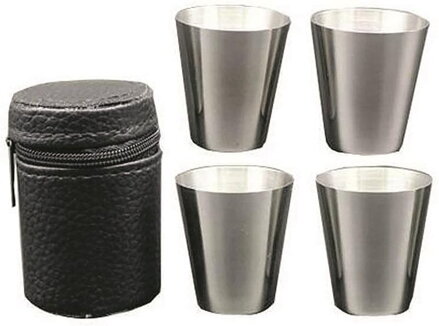 Štamperlíky MagicHome, sada, nerez, v koženkovom puzdre, 4x30 ml