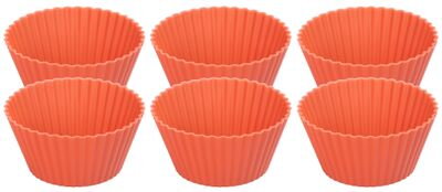 Silikónové formy na cupcake MagicHome – červené, set 6 ks
