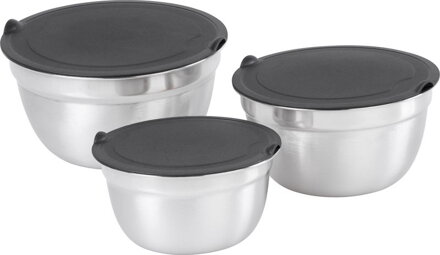 Miska MagicHome, nerez, s vekom, sada 3 ks, 14-16-18 cm
