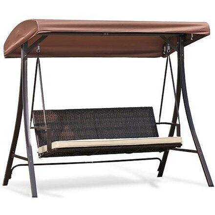 Hojdačka HURGHADA, 201x122x182 cm, záhradná, ratanový vzor