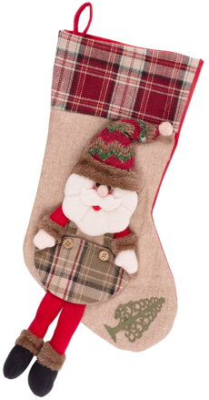 Vianočná dekorácia Ponožka Santa, 50 cm