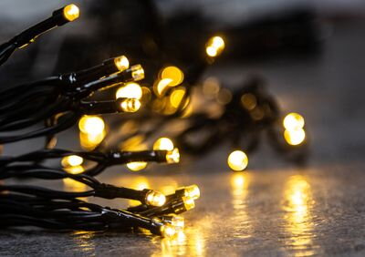 Vianočné osvetlenie reťaz Ceibo, 48 LED teplá biela, 8 funkcií, časovač, 3xAA, exteriér, L-3,50 m