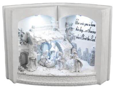 Vianočná dekorácia Betlehem v knihe, LED, 3xAA