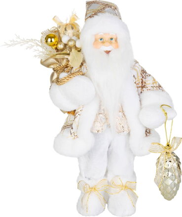 Dekorácia MagicHome Vianoce, santa, textil, zlatý, 28x37x80 cm