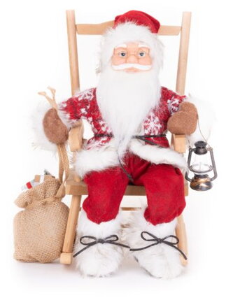 Vianočná dekorácia Santa, sediaci, 46 cm