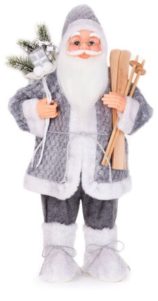 Vianočná dekorácia Santa stojaci, s lyžami, 60 cm