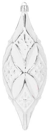 Ozdoba na vianočný stromček, strieborná, 2 ks, 16 cm