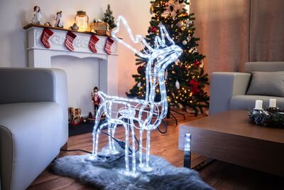 Vianočná dekorácia Sob, 216 LED studená biela, s otočnou hlavou, 230V, 50 Hz, exteriér, 64cm