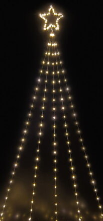 Vianočná dekorácia Kométa, 240 LED teplá biela, 10 funkcií, IP44, exteriér, 5x3,90 m