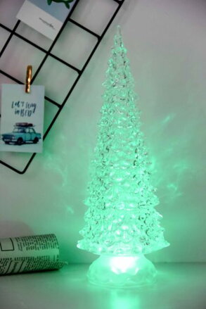 Vianočná dekorácia Stromček, LED, meniaca farby, PE, 3xAAA, interiér, 10,50x30 cm