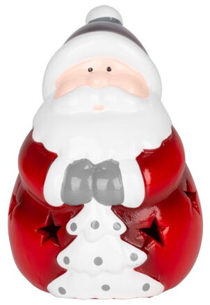 Vianočná dekorácia Santa, LED, terakota, 8,5x8,2x12,5 cm