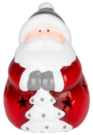 Vianočná dekorácia Santa, LED, terakota, 12,5 cm