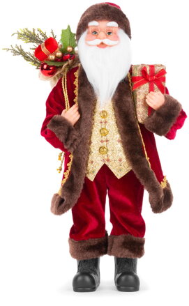 Vianočná dekorácia Santa s darčekmi, 80 cm